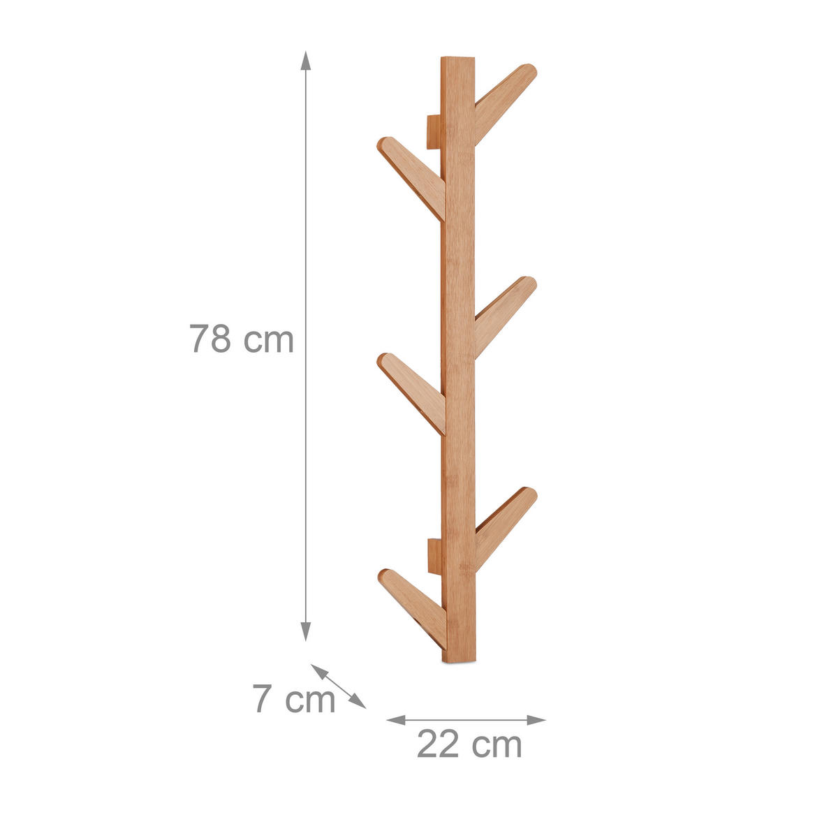 WANDGARDEROBE - Hellbraun, Holz (22/78/7cm) - Relaxdays