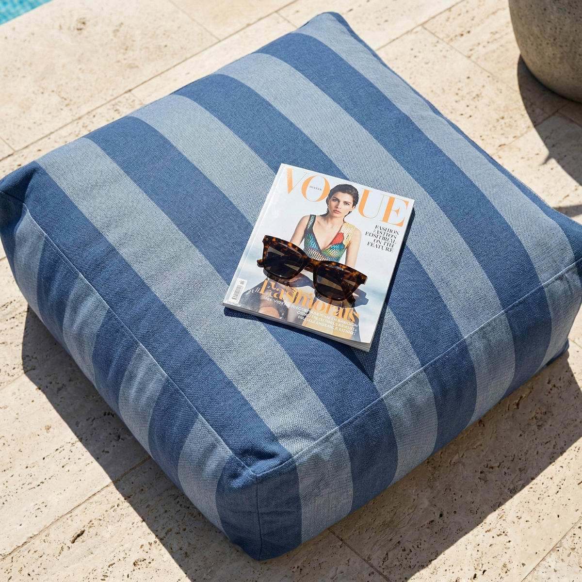 OUTDOOR-SITZSACK, Pazifikblau - Blau, Textil - Oviala