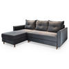 ECKSOFA PISAN R-S Grau Plüsch-Stoff mit Schlaffunktion - Grau, Holz (220/140cm) - MASSENO