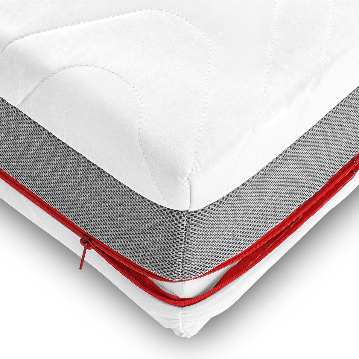 FEDERKERNMATRATZE Premium 140x200 cm - Weiß, Textil (140/200cm) - Sleezzz