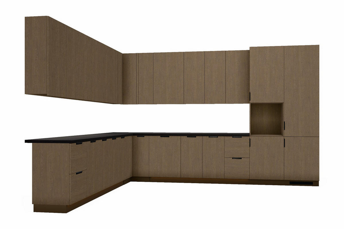 L-KÜCHE Sorento Dunkle Eiche – 399 × 299 cm – KÜ-SOREN-010 - Dunkelbraun, Holzwerkstoff (399/247/299cm) - ROYAL24_MARKT