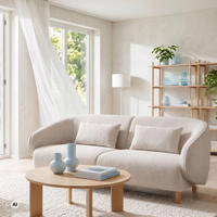 SOFA Alezio beige inkl. Knuffelkissen 189/78/86 cm - Beige/Braun, Textil/Metall (189/86/78cm) - Mr. Deko