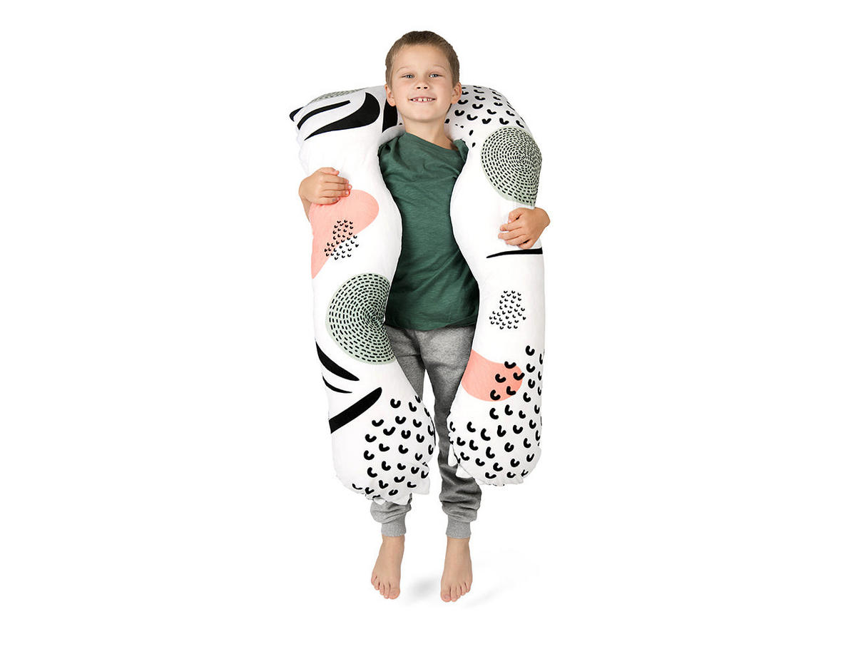 KISSEN für Kinder in U-Form Fuchs - Schwarz/Weiß, Textil (60/120cm) - KomfortKissen