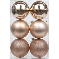 CHRISTBAUMKUGELN 6-teiliges Set Roségold 10 cm - Goldfarben, Kunststoff (10/10/10cm)