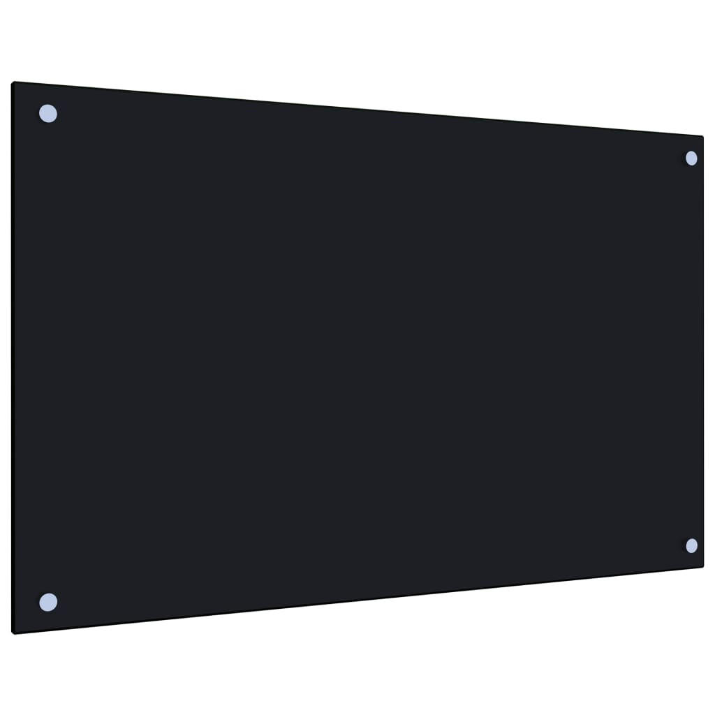 KÜCHENRÜCKWAND Glas 80x50 cm Schwarz Wand-Spritzschutz - Schwarz, Glas (80/50/0.6cm) - DELUKE