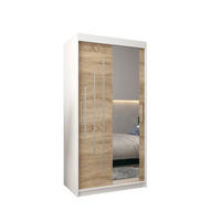 SCHWEBETÜRENSCHRANK 200/100/62 2-türig - Silberfarben/Weiß, Holz/Kunststoff (100/200/62cm) - Abiks Möbel
