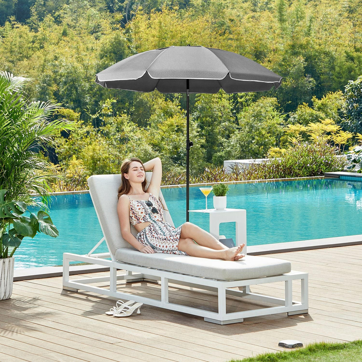 SONNENSCHIRM - Grau, Textil (160/160cm) - Hansiro