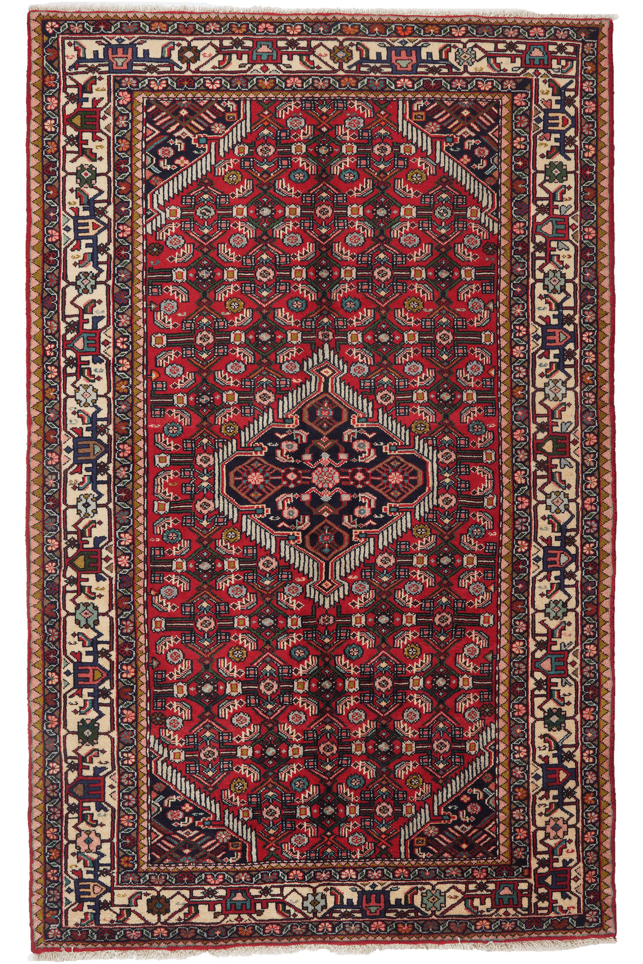 TEPPICH Assadabad Rot 207/130 cm Schurwolle - Rot, Textil (130/207cm) - Looma