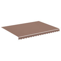 MARKISENSTOFF mit Volant| Braun, für 400x300cm Rahmen | Markisenbespannung Markisentuch - Braun, Textil (380/0.3/295cm) - DELUKE