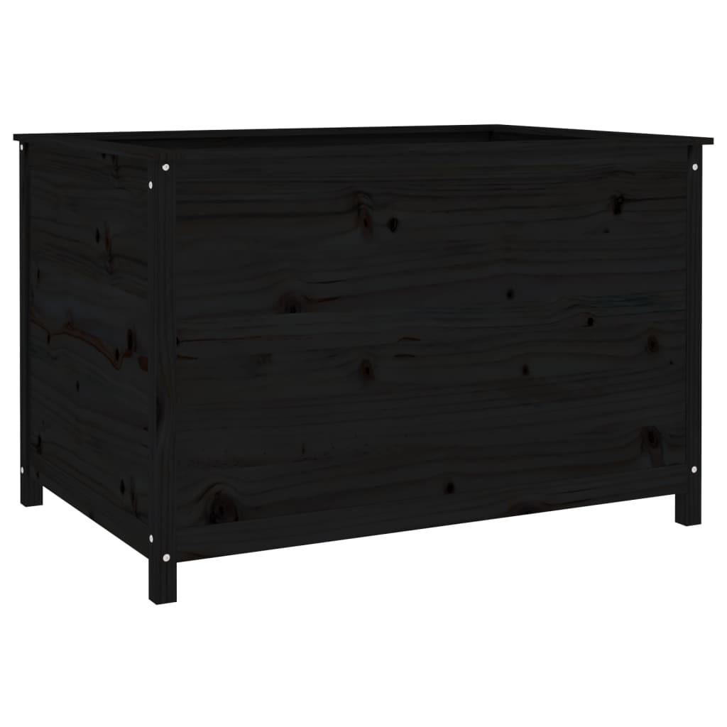 HOCHBEET Schwarz 119,5x82,5x78 cm Massivholz Kiefer - Schwarz, Holz (82.5/78/119.5cm) - furnicato