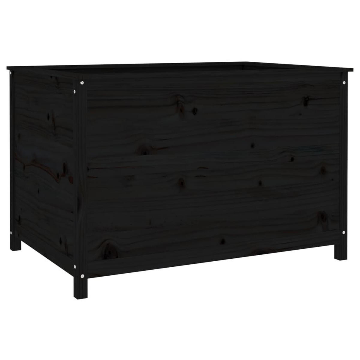 HOCHBEET Schwarz 119,5x82,5x78 cm Massivholz Kiefer - Schwarz, Holz (82.5/78/119.5cm) - furnicato
