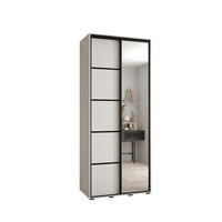 SCHWEBETÜRENSCHRANK 235,2/120/60 2-türig - Schwarz/Weiß, Holz/Metall (120/235/60cm) - Abiks Möbel