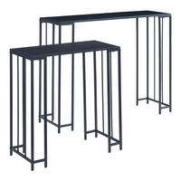 BEISTELLTISCH-SET 2 TLG. Ørsta - Schwarz, Holzwerkstoff/Metall (30/100/80cm) - [en.casa]