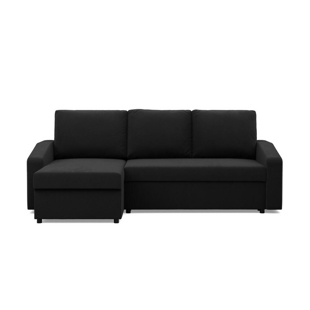 ECKSOFA Neo mit abgeschrägter Armlehnen schwarz - Schwarz, Textil (231/140cm) - SIMKAM Furniture