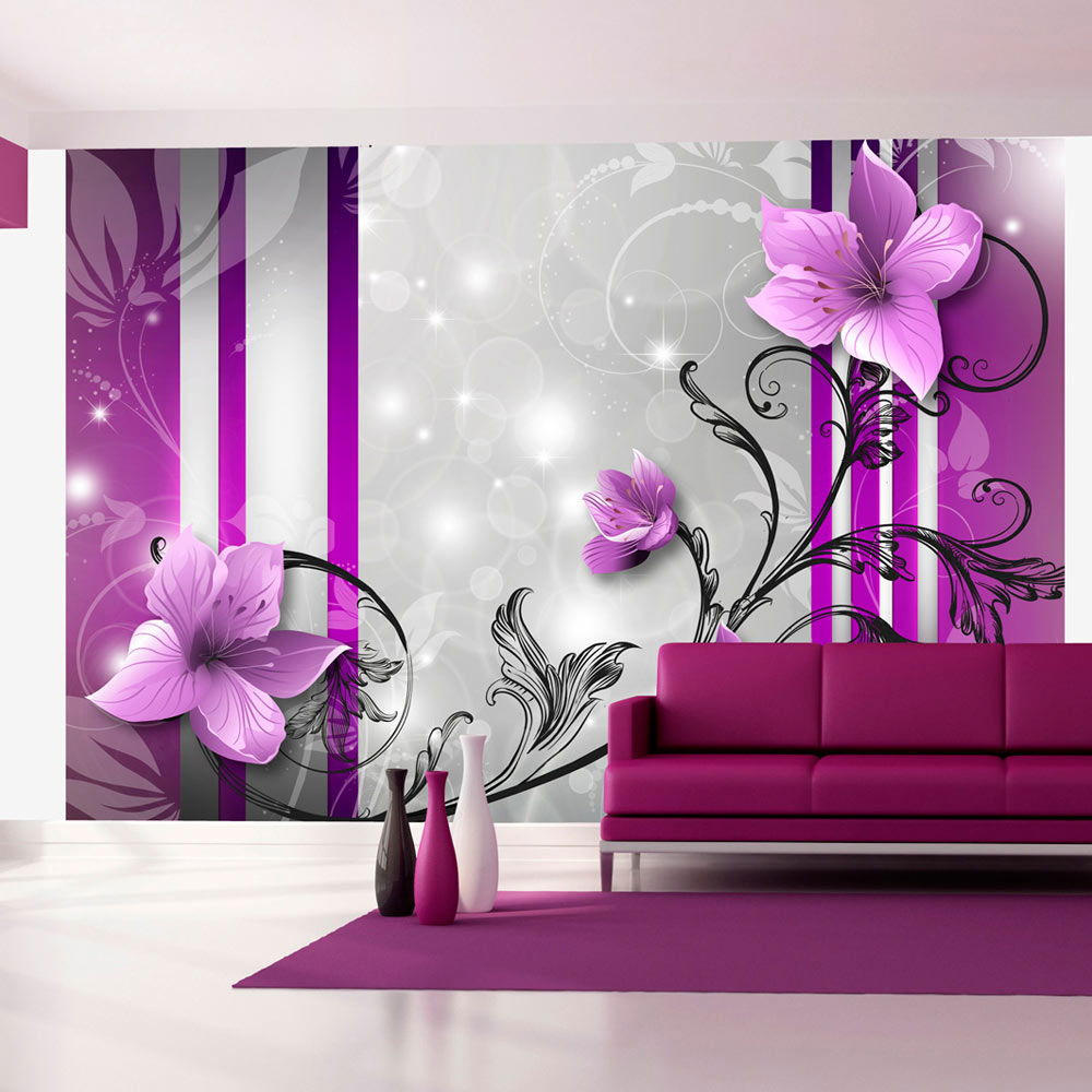 VLIESTAPETE Lila 100/70 cm - Lila/Grau, Textil (100/1cm) - KUNSTLOFT
