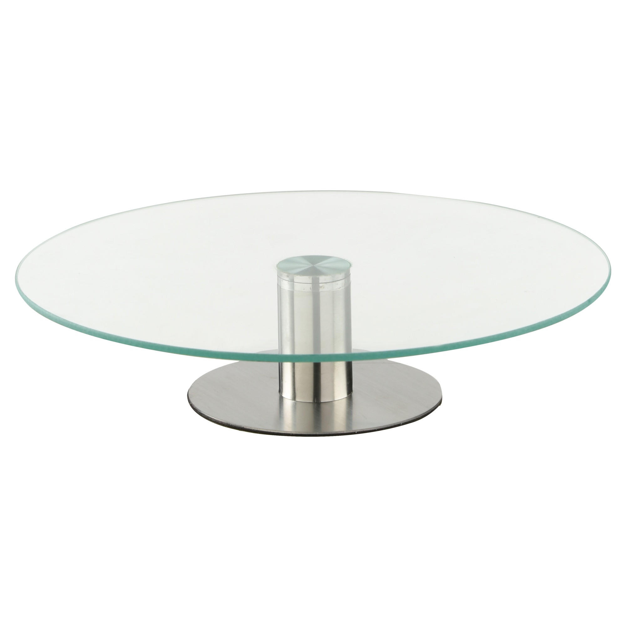 TORTENPLATTE Drehteller für Torte Transparent 9,5/7/28 cm - Transparent, Glas (28cm) - Secret de Gourmet