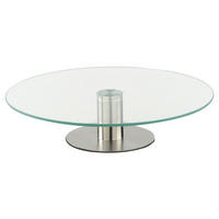 TORTENPLATTE Drehteller für Torte Transparent 9,5/7/28 cm - Transparent, Glas (28cm) - Secret de Gourmet
