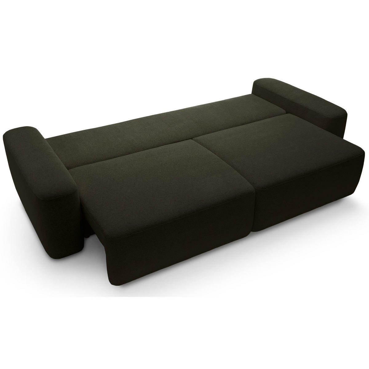 3-SITZER SOFA Baleo Olivgrün Chenille-Bezug - Schwarz/Olivgrün, Kunststoff/Textil (257/82/105cm) - Selsey