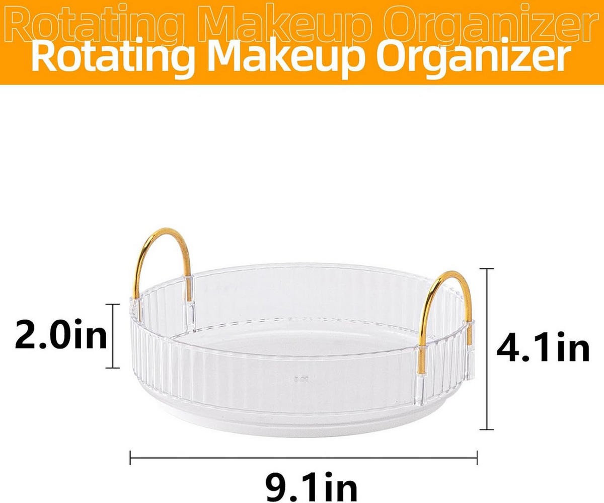KOSMETIK-ORGANIZER, drehbar,Transparent,23/23/10.5cm - Transparent, Kunststoff (23/6.5/23cm)