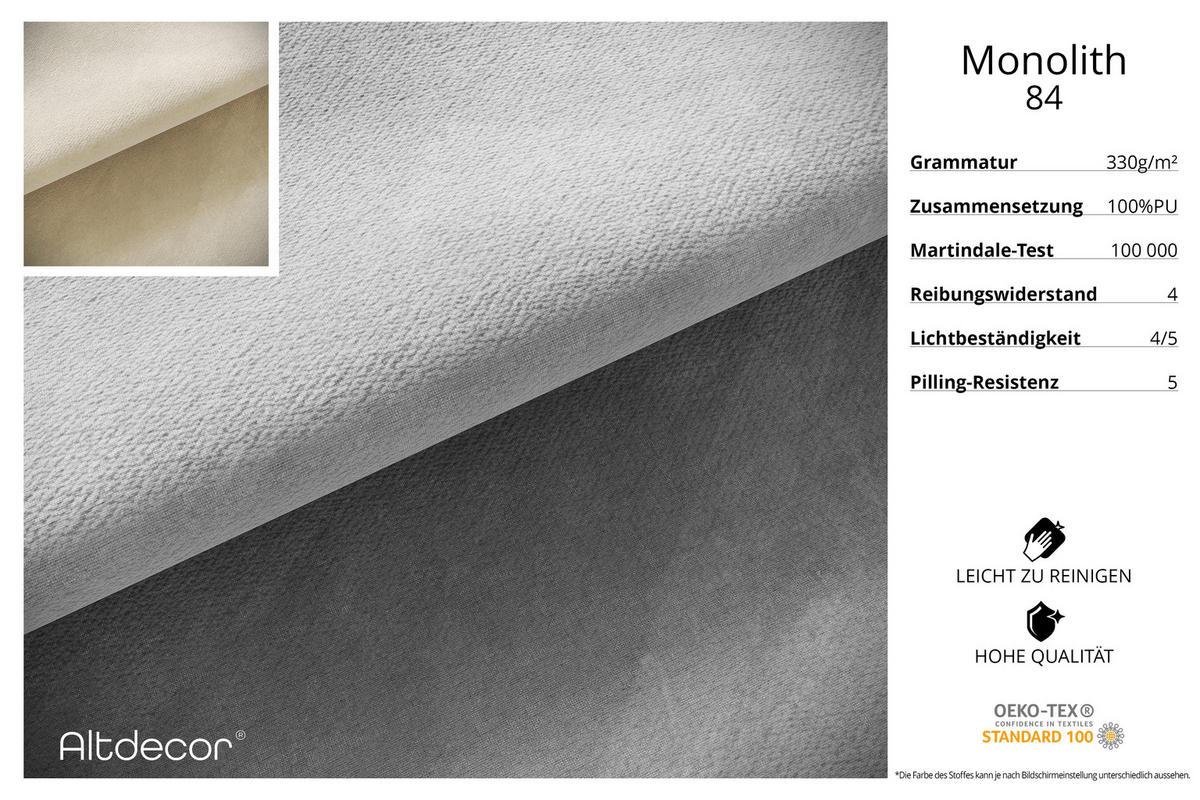 POLSTERBETT mit Bettkasten und Lattenrost, Boxbett ohne Matratze - NOMA 180x200 Hellgrau - Hellgrau, Holzwerkstoff/Textil (180/200cm) - ALTDECOR