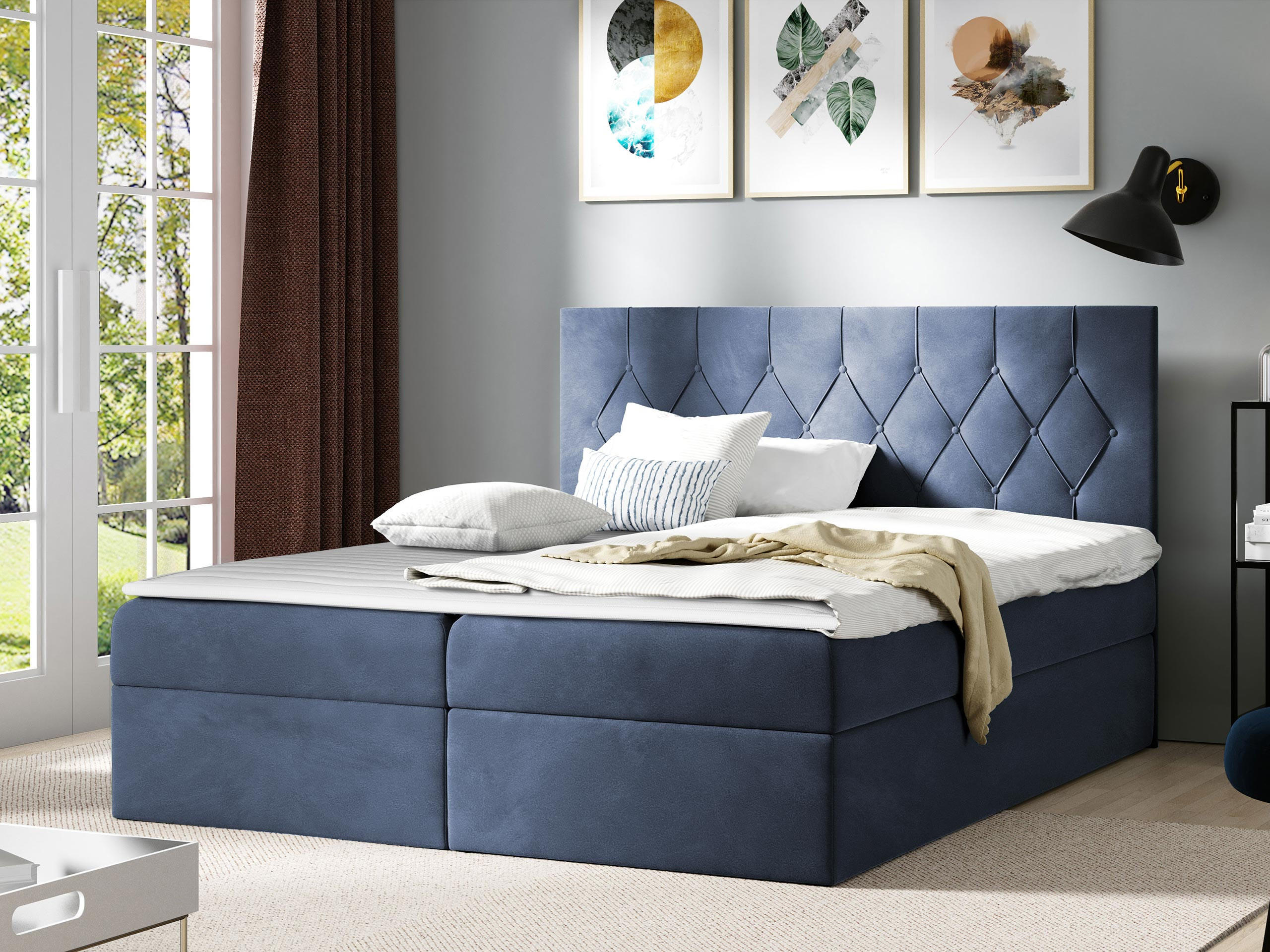BOXBETT Sky - Blau, Holz (120/200cm) - MIRJAN24