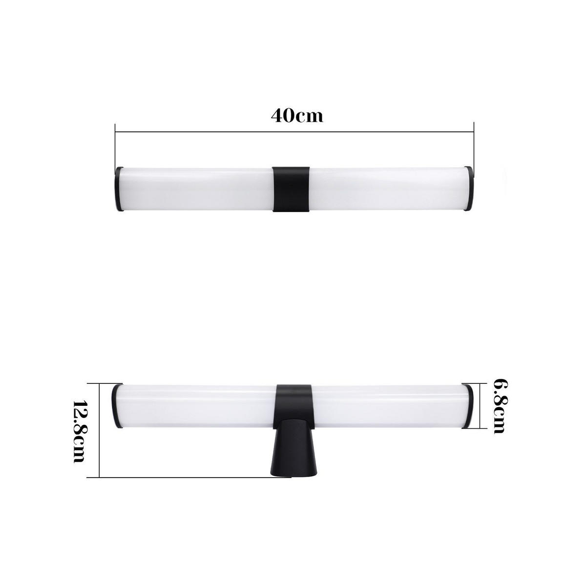 SPIEGELLEUCHTE Kiel 40/6.8/12.8 cm - Schwarz, Kunststoff (40/6.8/12.8cm) - Nettlife