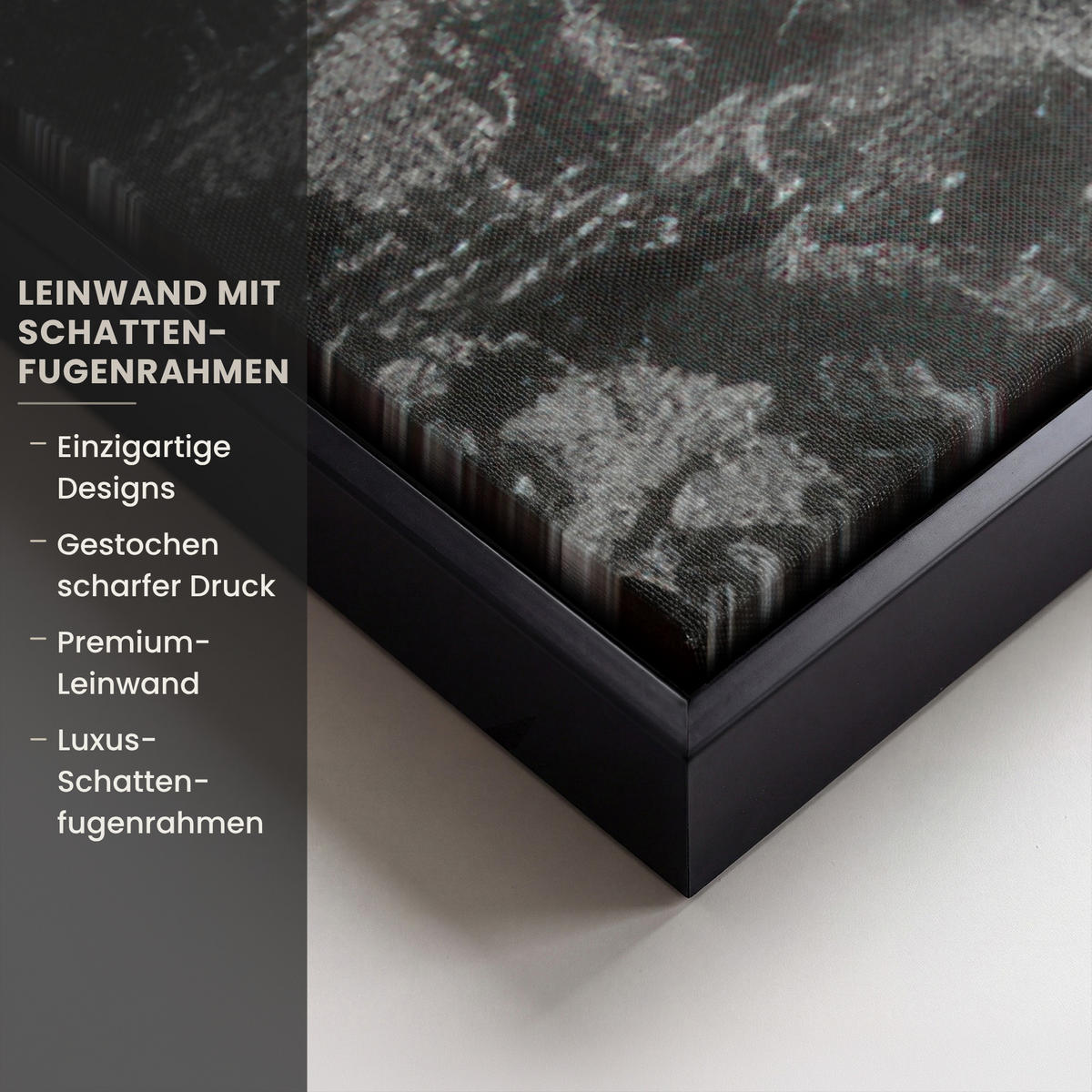 LEINWAND Bilder mit Rahmen - Gesicht - Mund - Graffiti - Schwarz - 90x90 - Schwarz, Textil (90/90cm) - MuchoWow