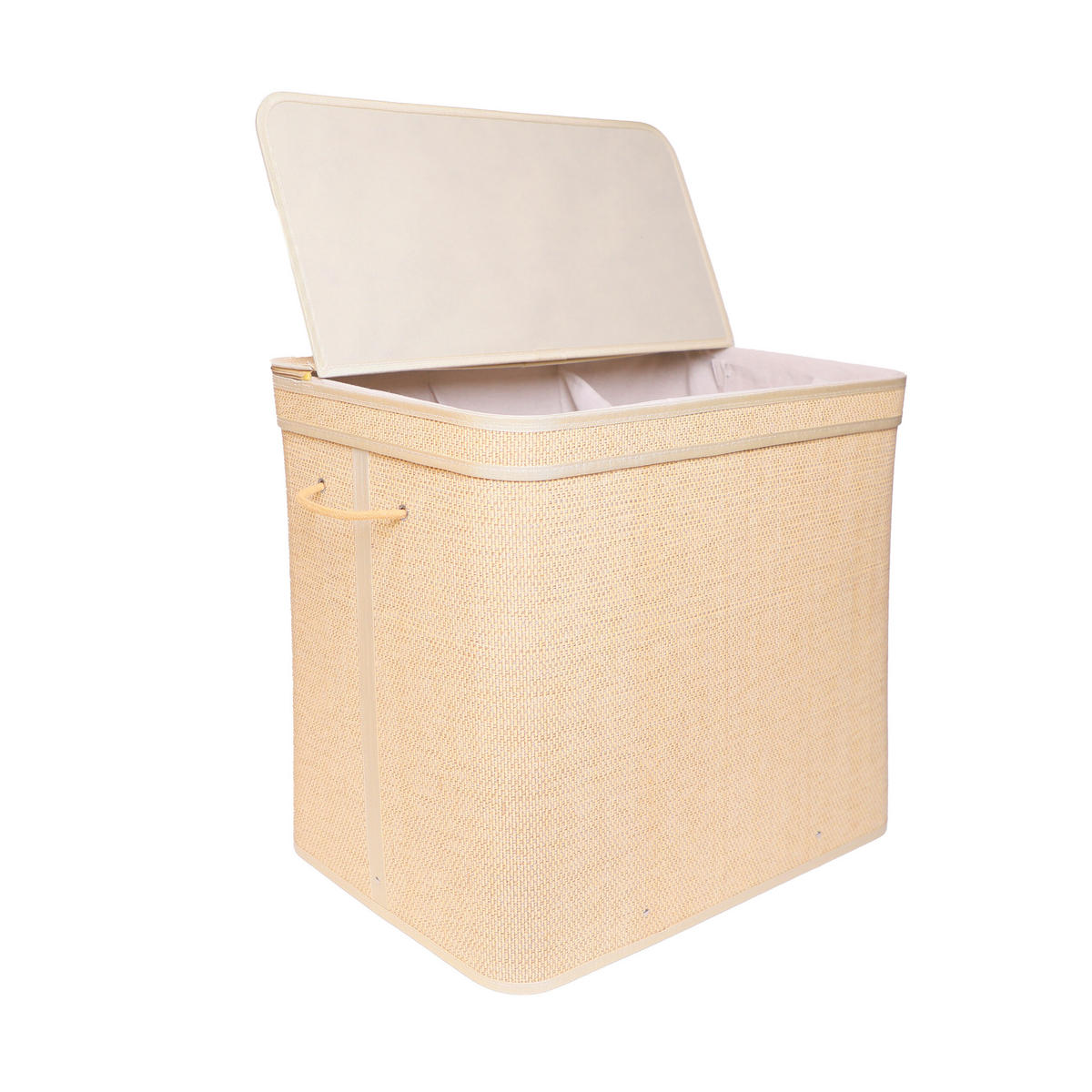 KÔŠ na prádlo - svetlohnedá, drevo/kompozitné drevo (44/67/61cm) - Relaxdays