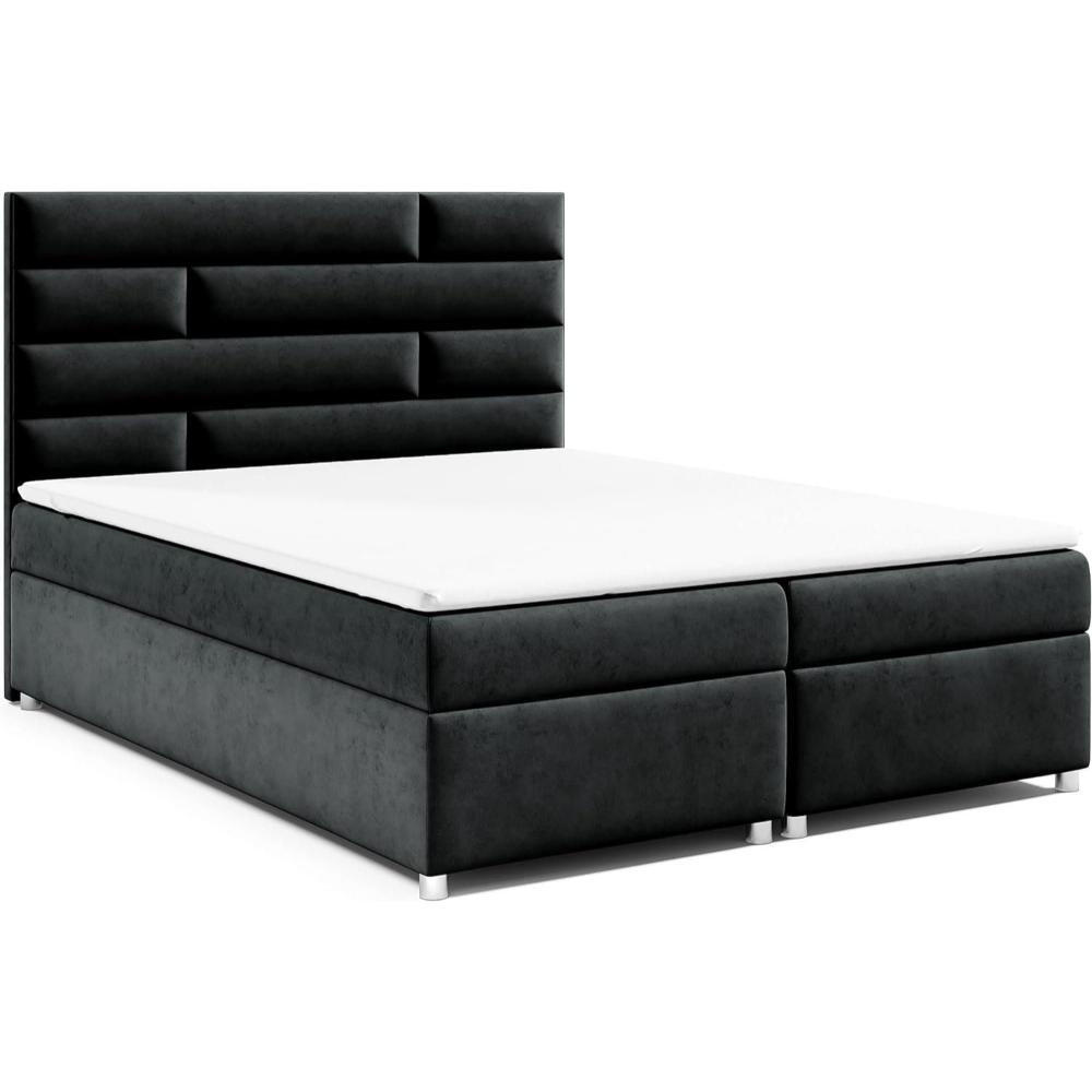 BOXBETT Trinity K-5 Bonellfederkern inkl. Topper - Schwarz, Holz/Holzwerkstoff (200/200cm) - Best For Home