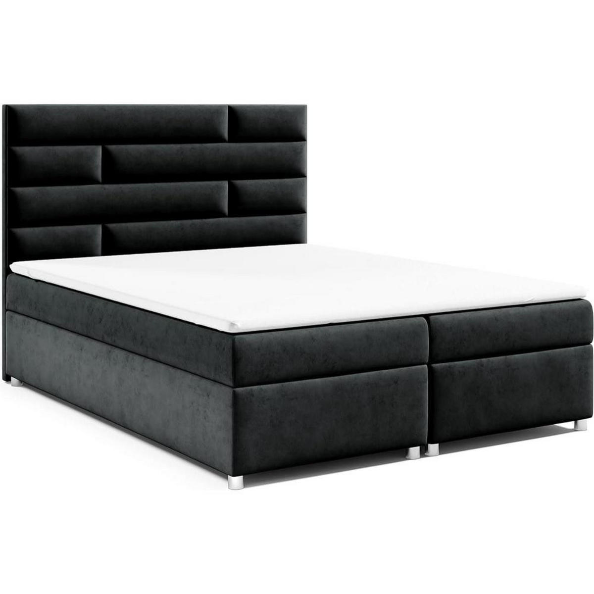 BOXBETT Trinity K-5 Bonellfederkern inkl. Topper - Schwarz, Holz/Holzwerkstoff (200/200cm) - Best For Home