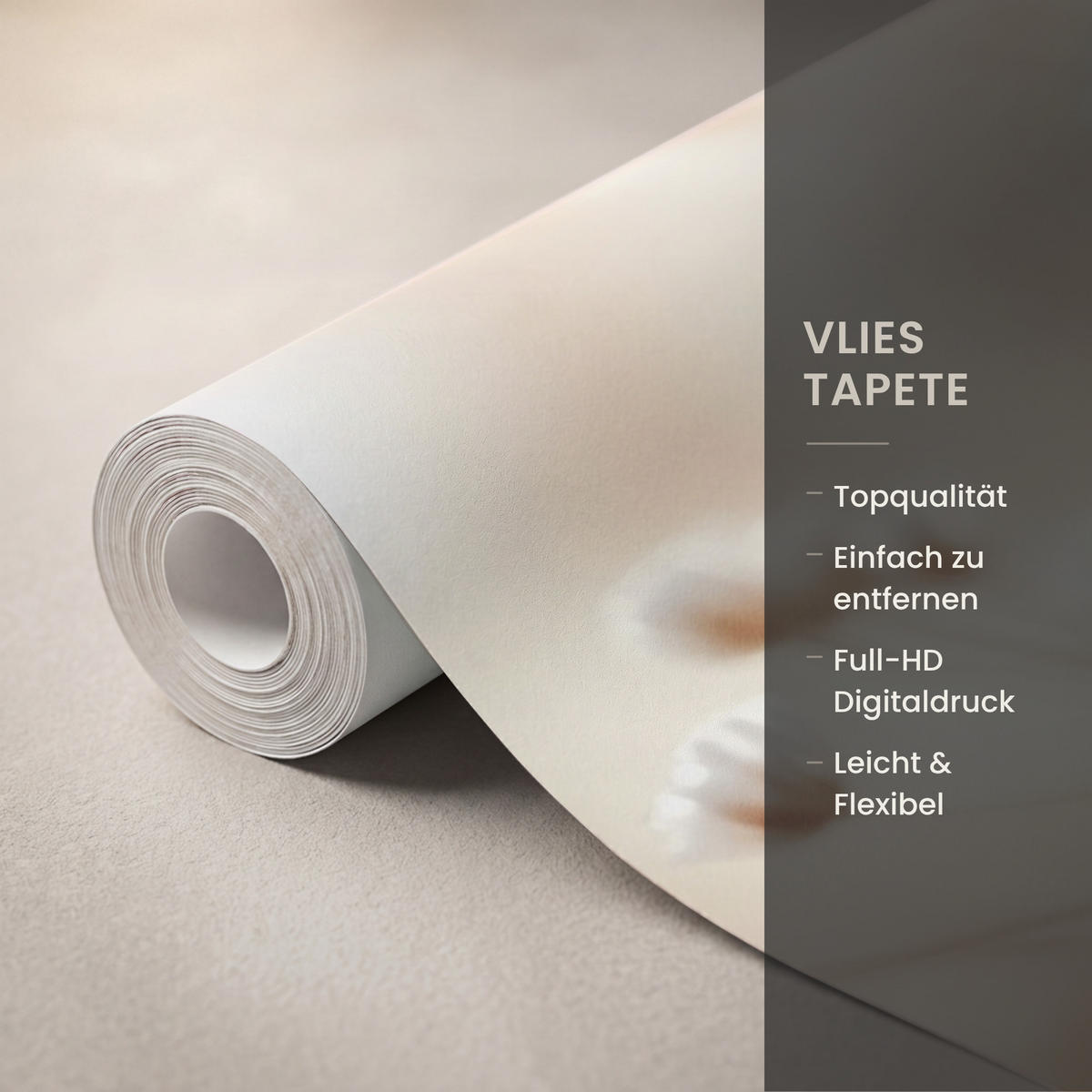 TAPETE - Wild - Blumen - Weiß - 120x200 cm - Creme, Papier (120/200cm) - OnlyWow