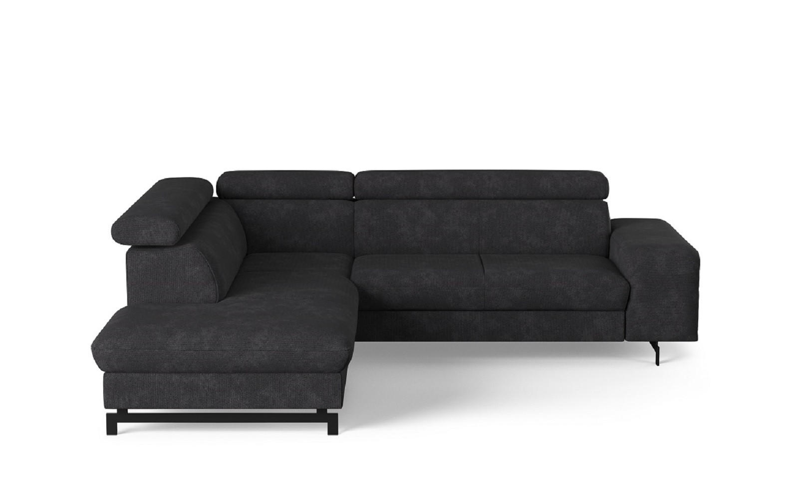 ECKSOFA mit Schlaffunktion und Bettkasten - Schwarz, Kunststoff/Textil (262/215cm) - Cotta