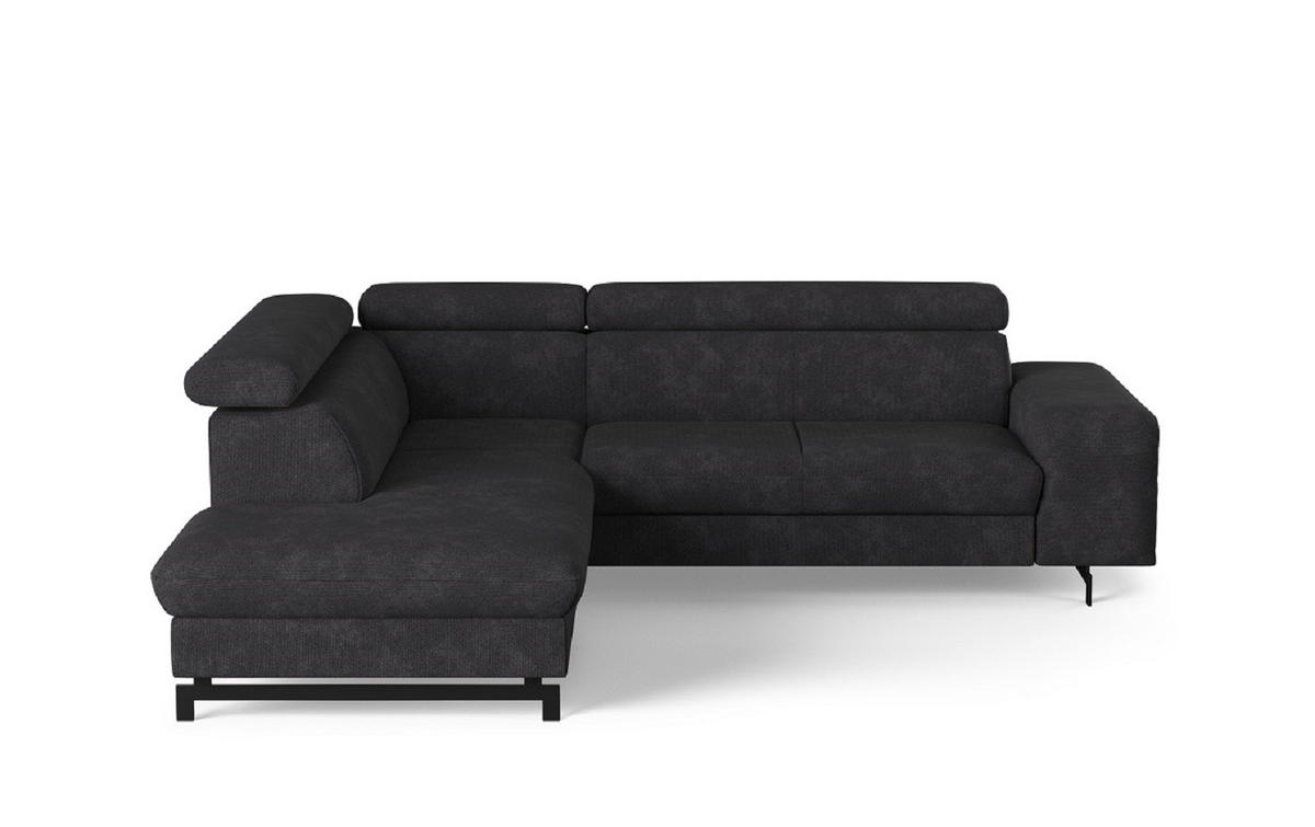ECKSOFA mit Schlaffunktion und Bettkasten - Schwarz, Kunststoff/Textil (262/215cm) - Cotta