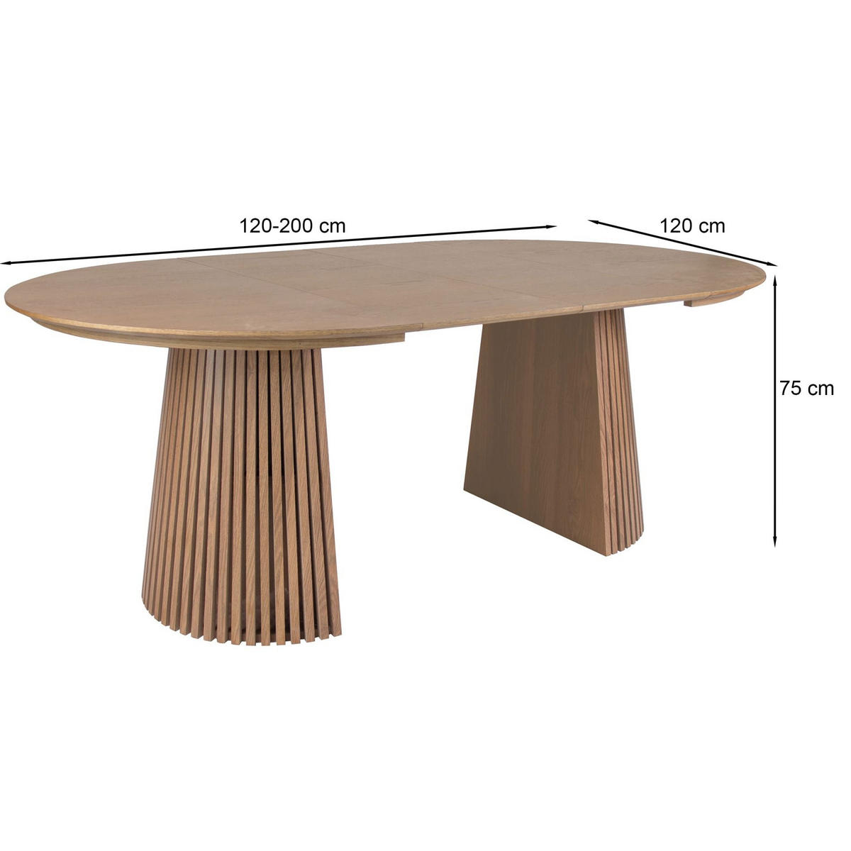 AUSZIEHTISCH Formisty Nussbaum-Optik 120–200 x 120 cm - Nussbaumfarben, Holzwerkstoff (120/120/75cm) - Selsey