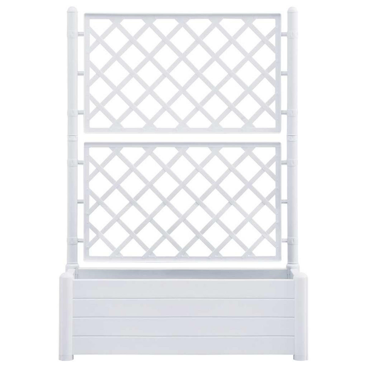 PFLANZKÜBEL Mit Spalier 100/43/142 Cm PP Weiß - Weiß, Kunststoff (100/142/43cm) - vidaXL