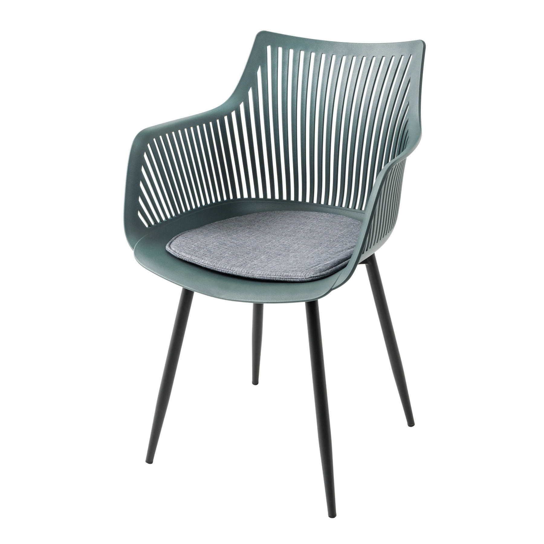 GARTENSTUHL SIGNUM Kunststoff Anthrazit 85 cm - Schwarz/Grün, Kunststoff/Metall (55/83/54cm) - riess-ambiente