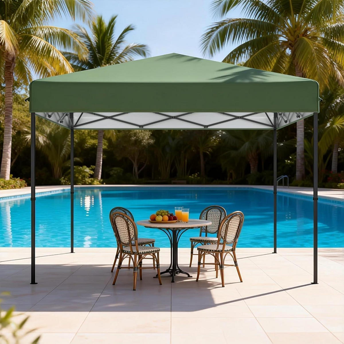 FALTPAVILLON 3x3 m Grün mit One-Touch Lift - Grün, Textil (300/260/300cm)