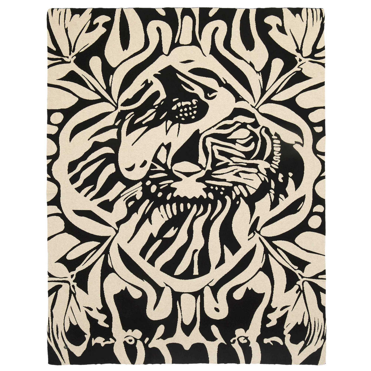 WOHNDECKE TIGER - Schwarz, Textil (130/170cm) - Sportalm Kitzbühel