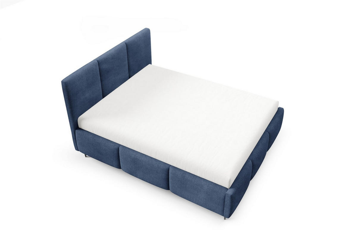 POLSTERBETT Miami Komplettset - Blau, Holzwerkstoff/Textil (180/200cm) - Fun Möbel