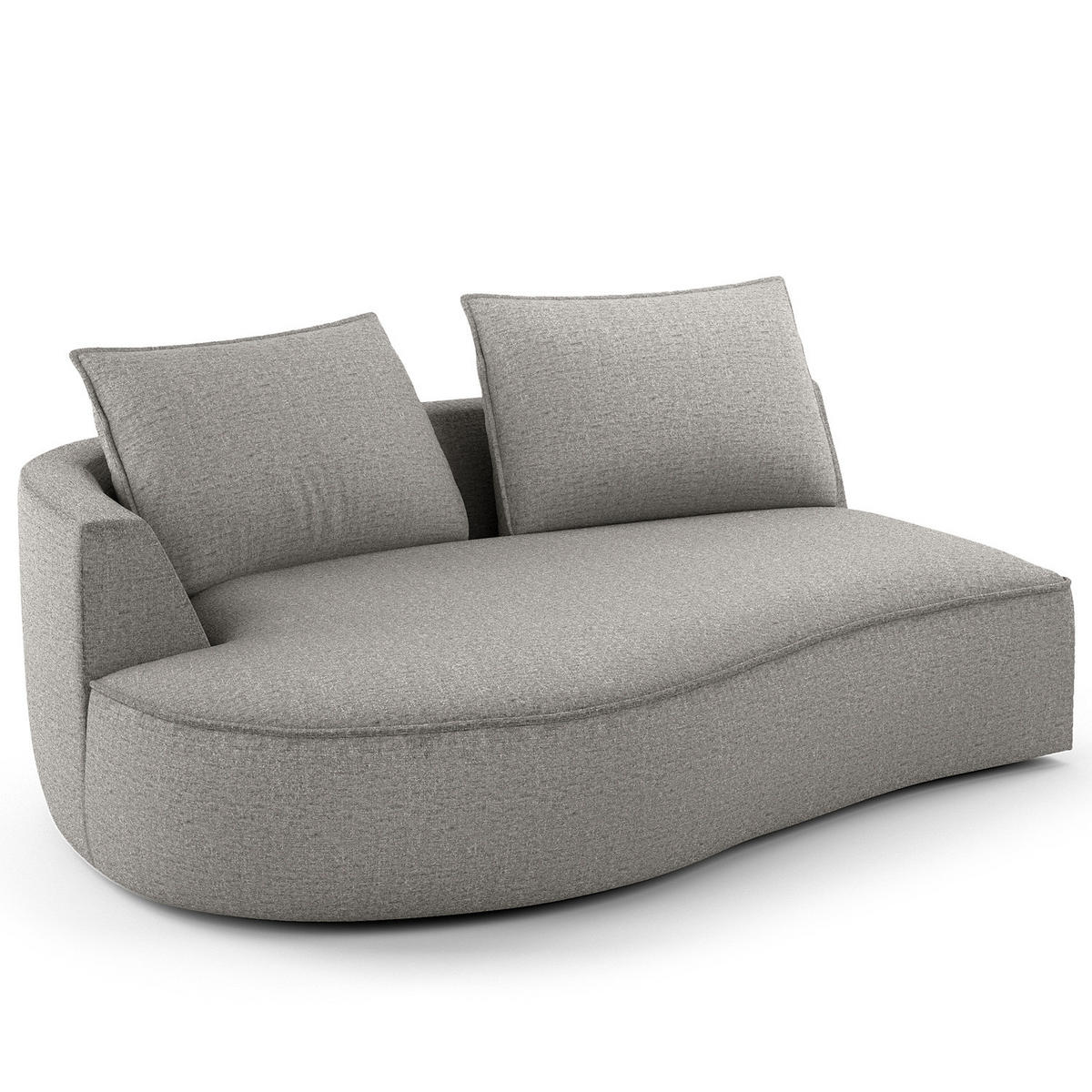 OTTOMANE - modular - Hellgrau/Schwarz, Kunststoff/Textil (196/82/146cm) - home24