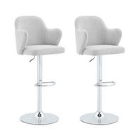 BARHOCKER 2er-Set hellgrau höhenverstellbar und 360° drehbar - Hellgrau, Textil (37.6/118/45cm) - MIVRAY