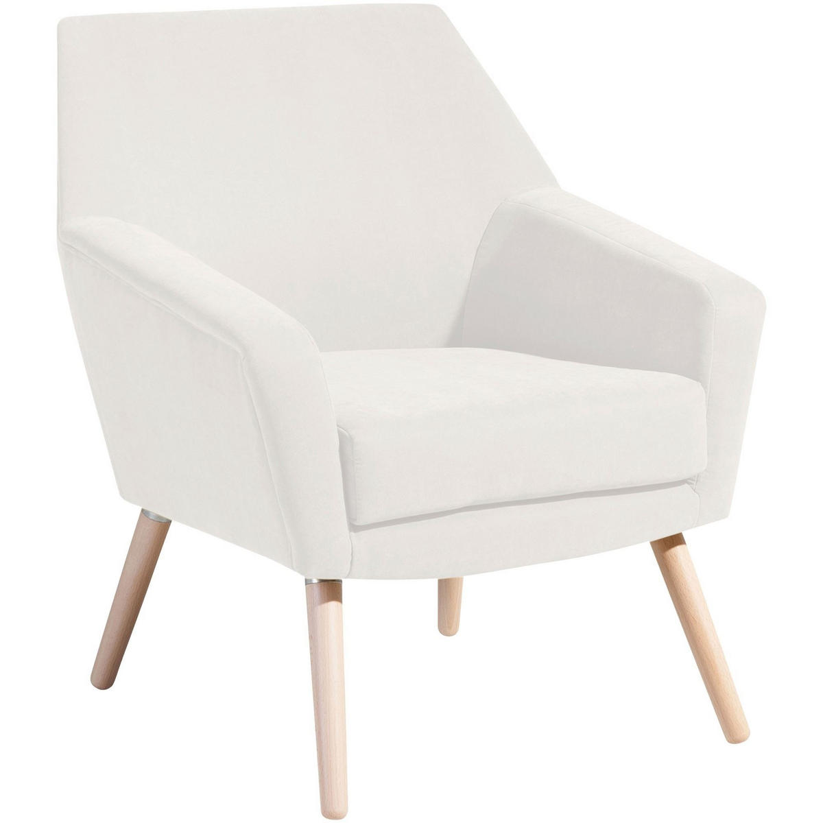 SESSEL Kachka Bezug Veloursstoff Buche natur / creme - Weiß, Kunststoff (71/81/67cm) - 58aufmkessel