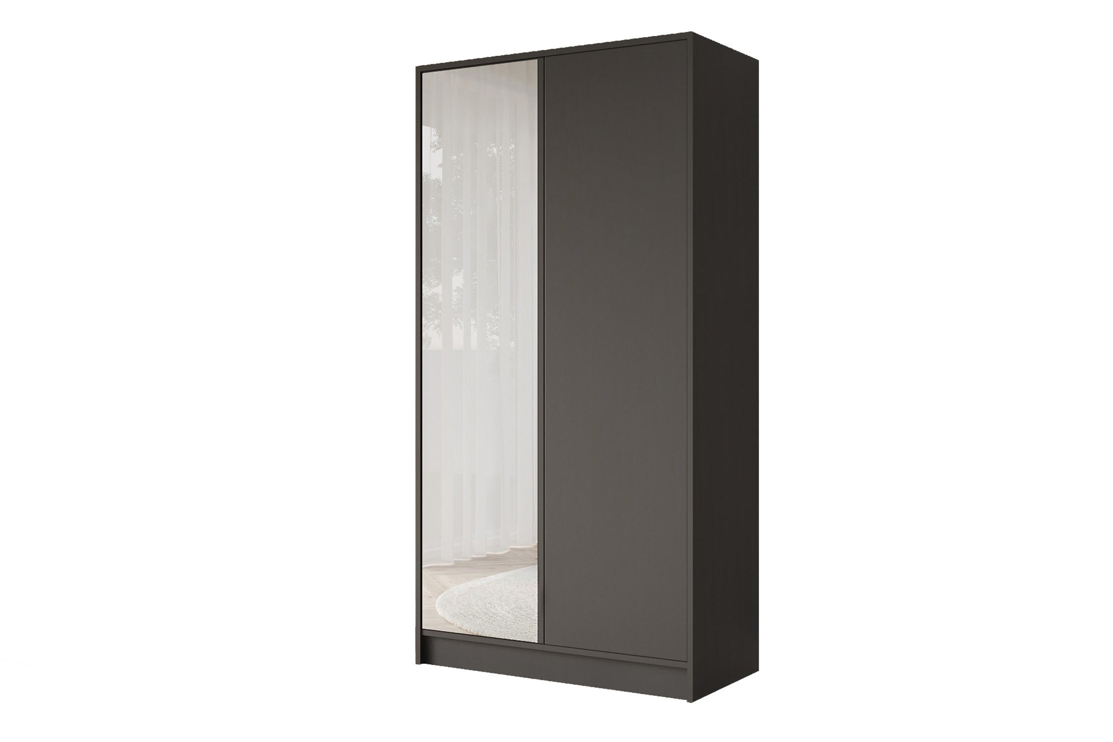 KLEIDERSCHRANK - LESE - 102 - Schwarz - Goldfarben/Schwarz, Holzwerkstoff (102/200/51cm) - ALTDECOR