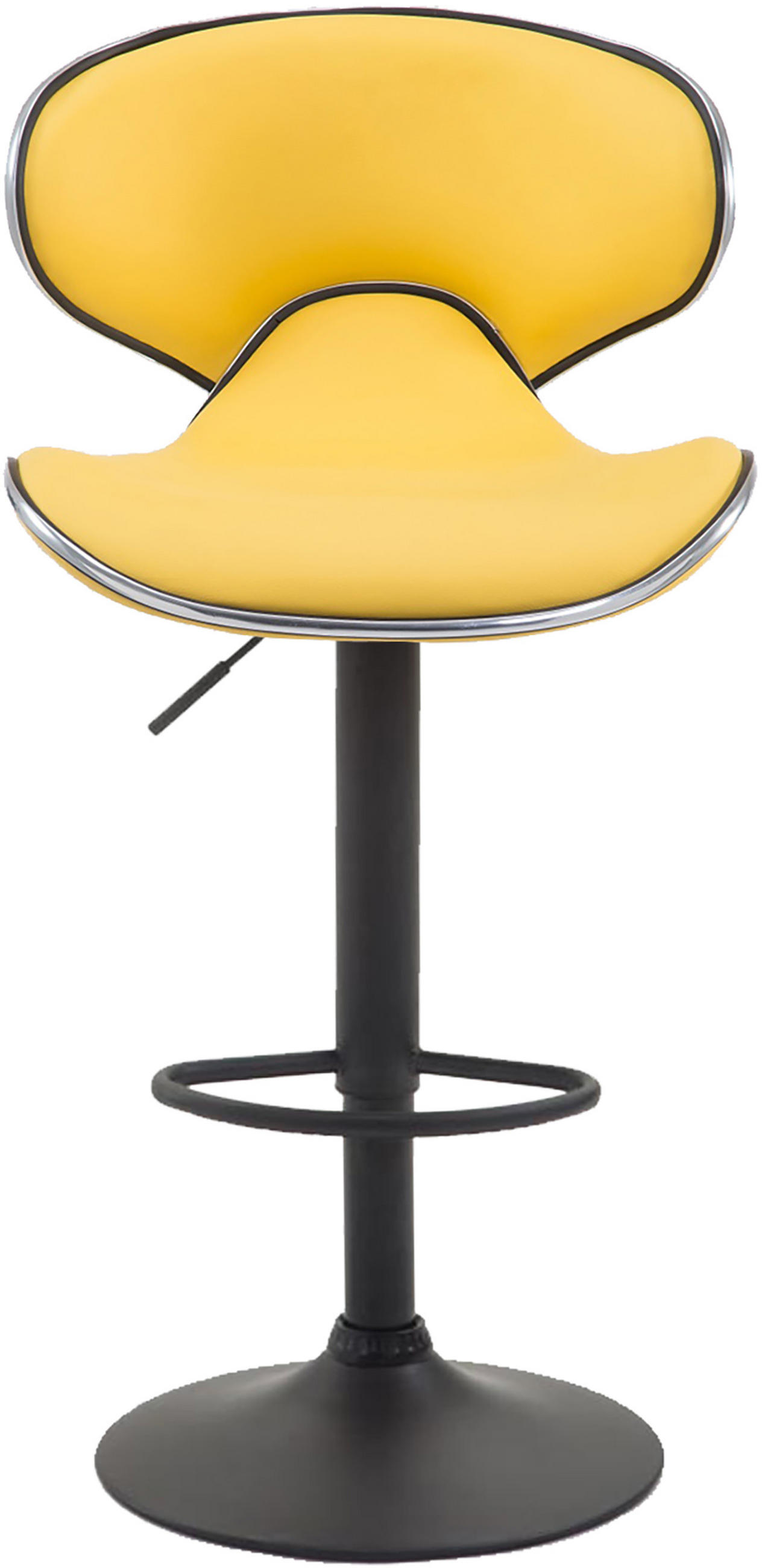 BARHOCKER Lederlook gelb - Gelb/Schwarz, Textil/Metall (46/88/49cm) - CLP