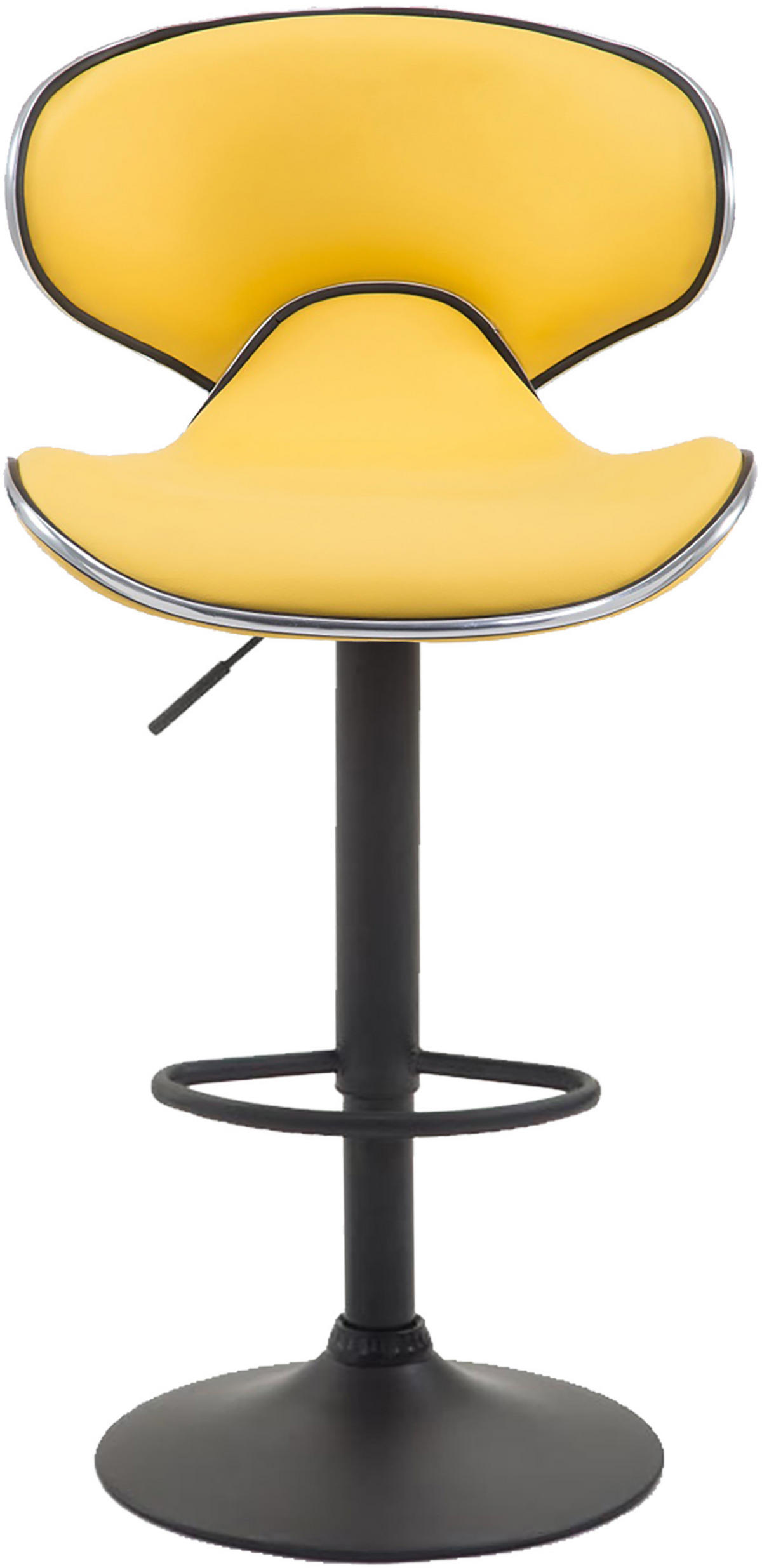 BARHOCKER Lederlook gelb - Gelb/Schwarz, Textil/Metall (46/88/49cm) - CLP