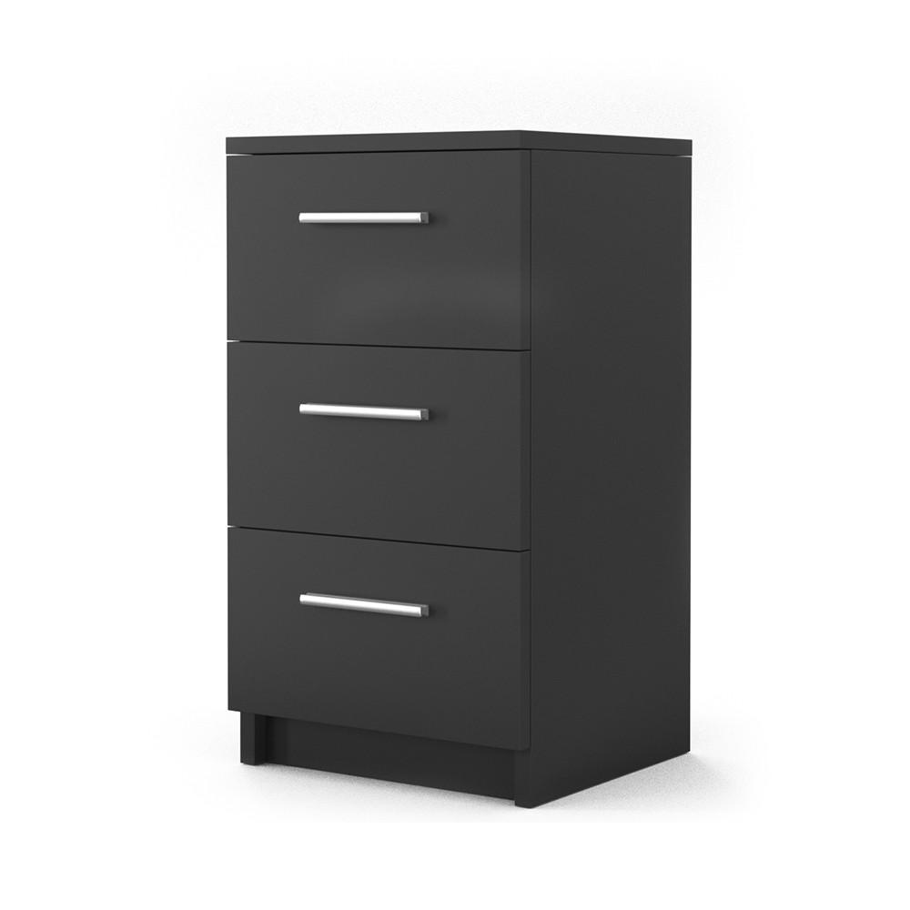 NACHTTISCH Schwarz 38 x 66 cm - Schwarz, Holzwerkstoff (38/66/35cm) - Vicco