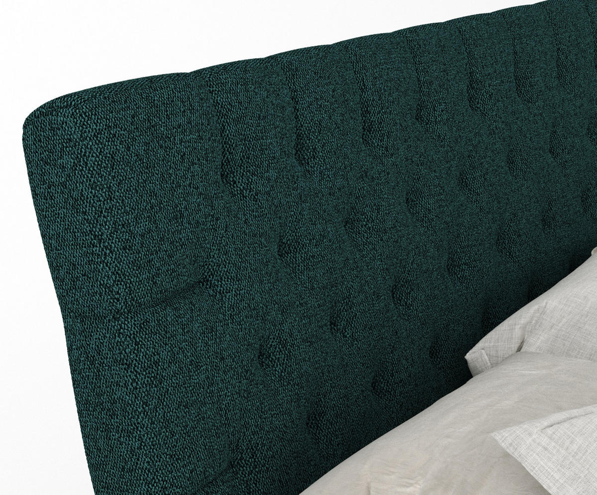 BOXSPRINGBETT Seraphine Grün 140/200 cm - Schwarz/Grün, Holz/Holzwerkstoff (140/200cm) - Maison de Reve