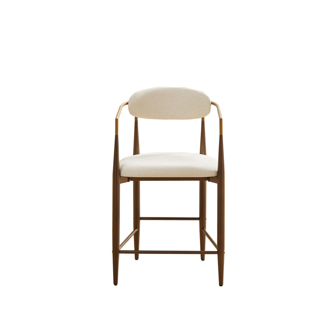 BARHOCKER 2er-Set mit Armlehnen und Stoffkissen, Creme - Beige, Textil (49/102/59cm)
