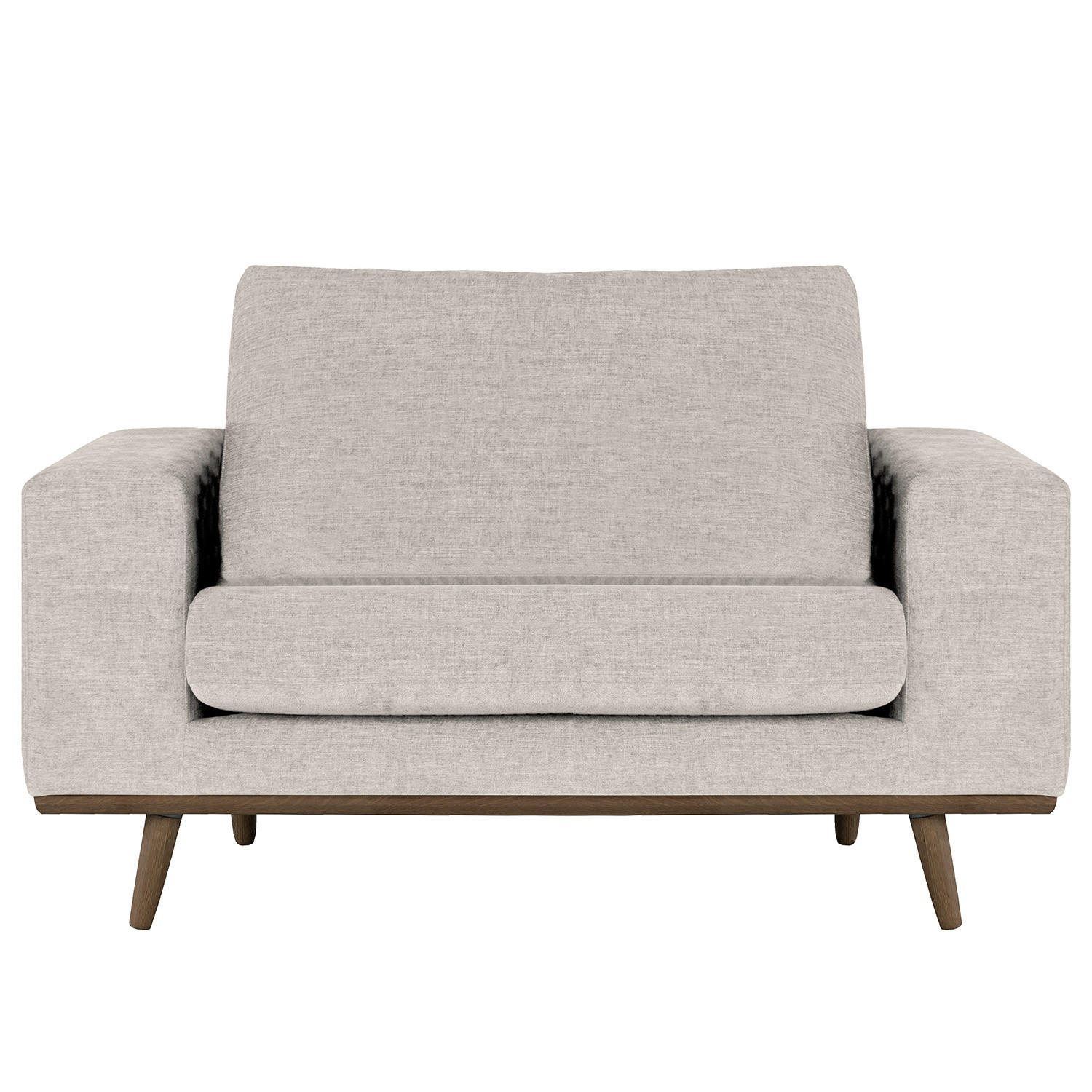 SESSEL - Eichefarben/Grau, Textil (122/81/88cm) - home24