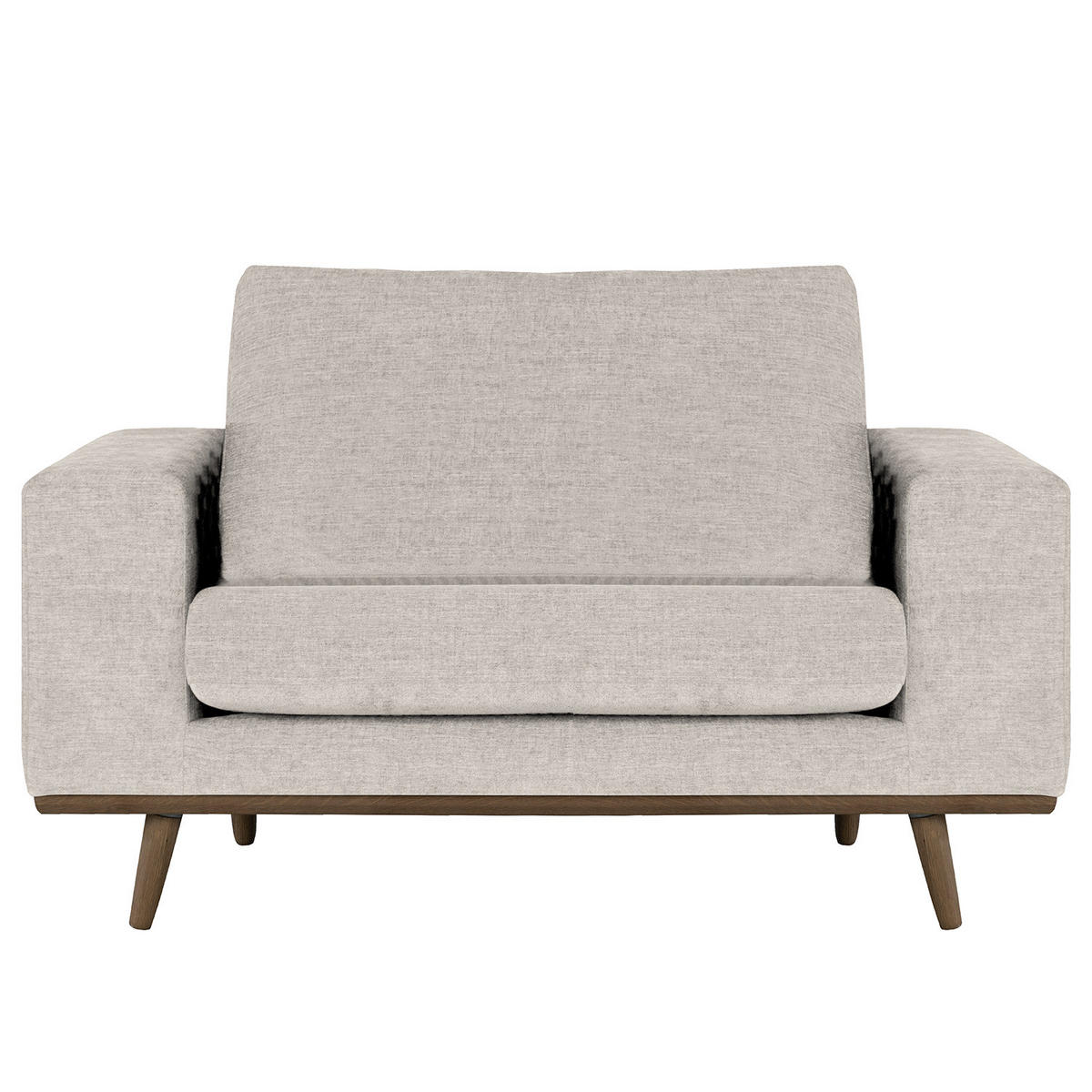 SESSEL - Eichefarben/Grau, Textil (122/81/88cm) - home24